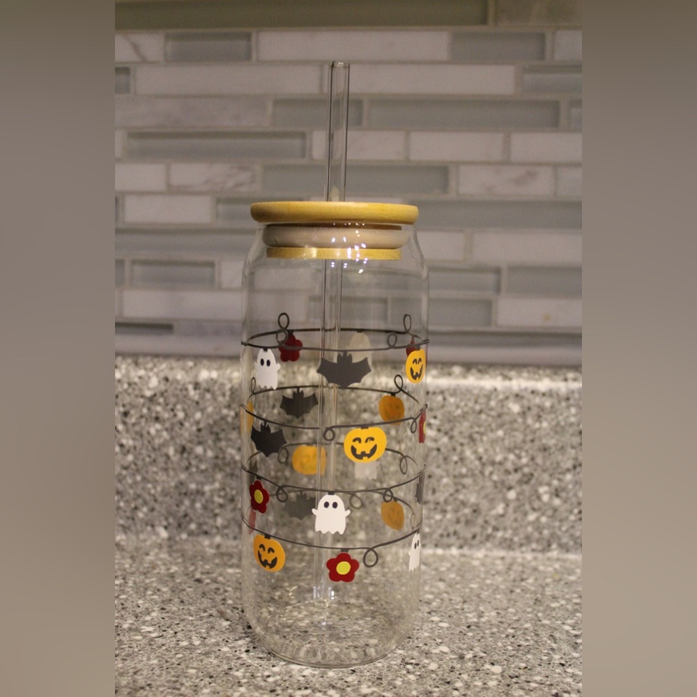 Fall glass bamboo cup